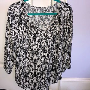 Black and white blouse